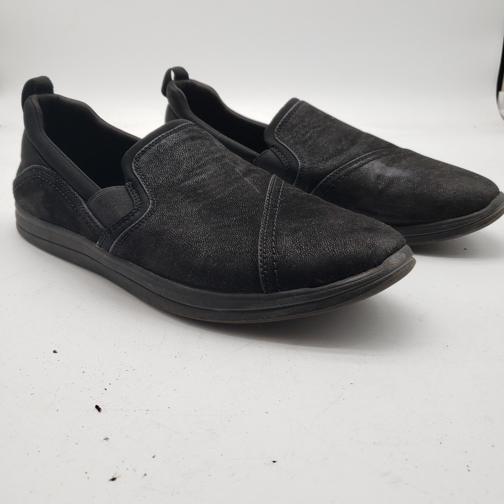 Clarks Shoes Womens Size 11 Black Slip On Casual Comfort Walking Loafers